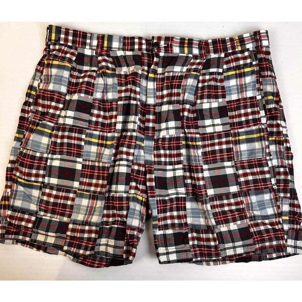 Jos A Bank Madras Plaid Shorts Men's 42 Blue Red Preppy Beach Resort
